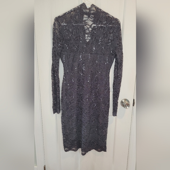 Blu Sage Sequin Long-Sleeve Dress 8P NWOT - Picture 3 of 5
